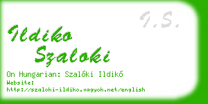 ildiko szaloki business card