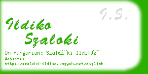 ildiko szaloki business card